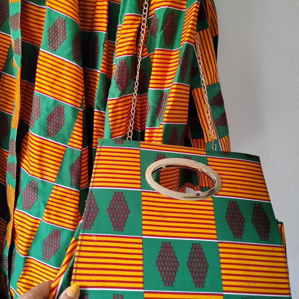 Utopia Africa Designs Green and Orange Skirt Set